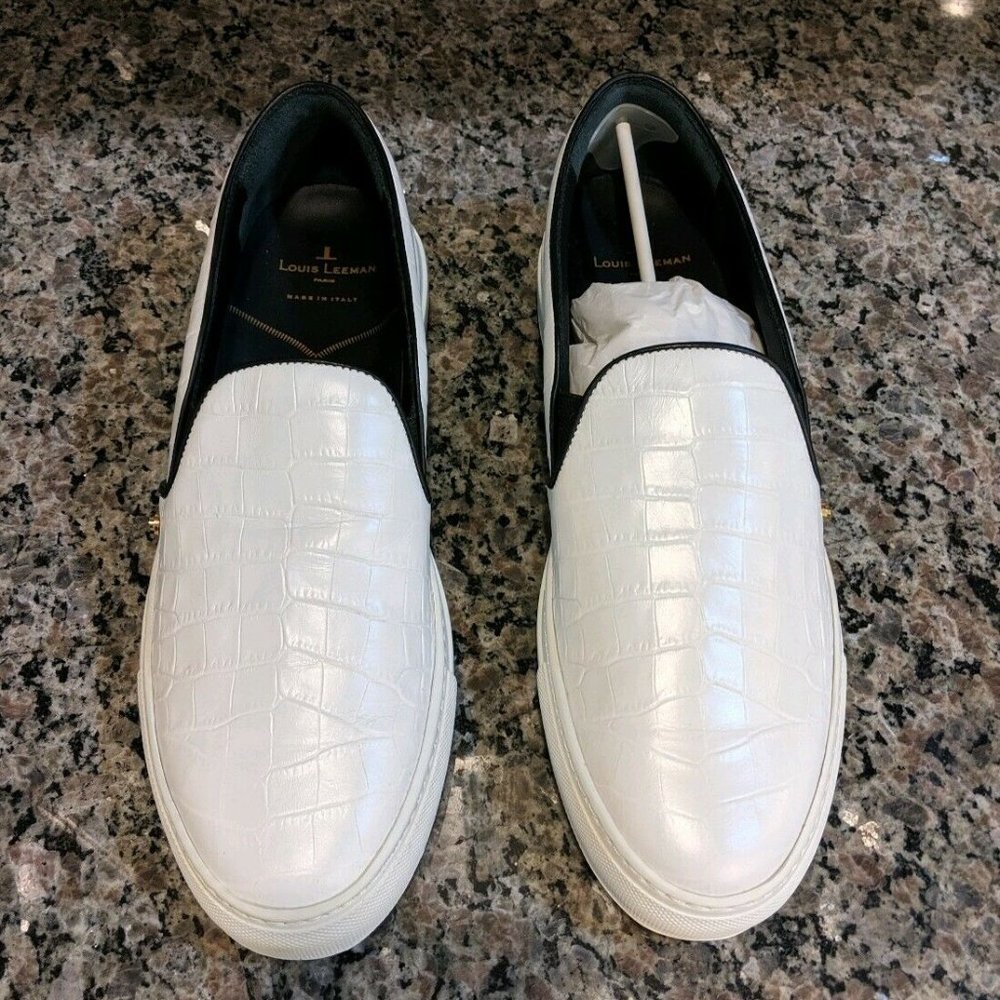 New Louis Leeman White Slip Shoes Sz 36 US 6 Women